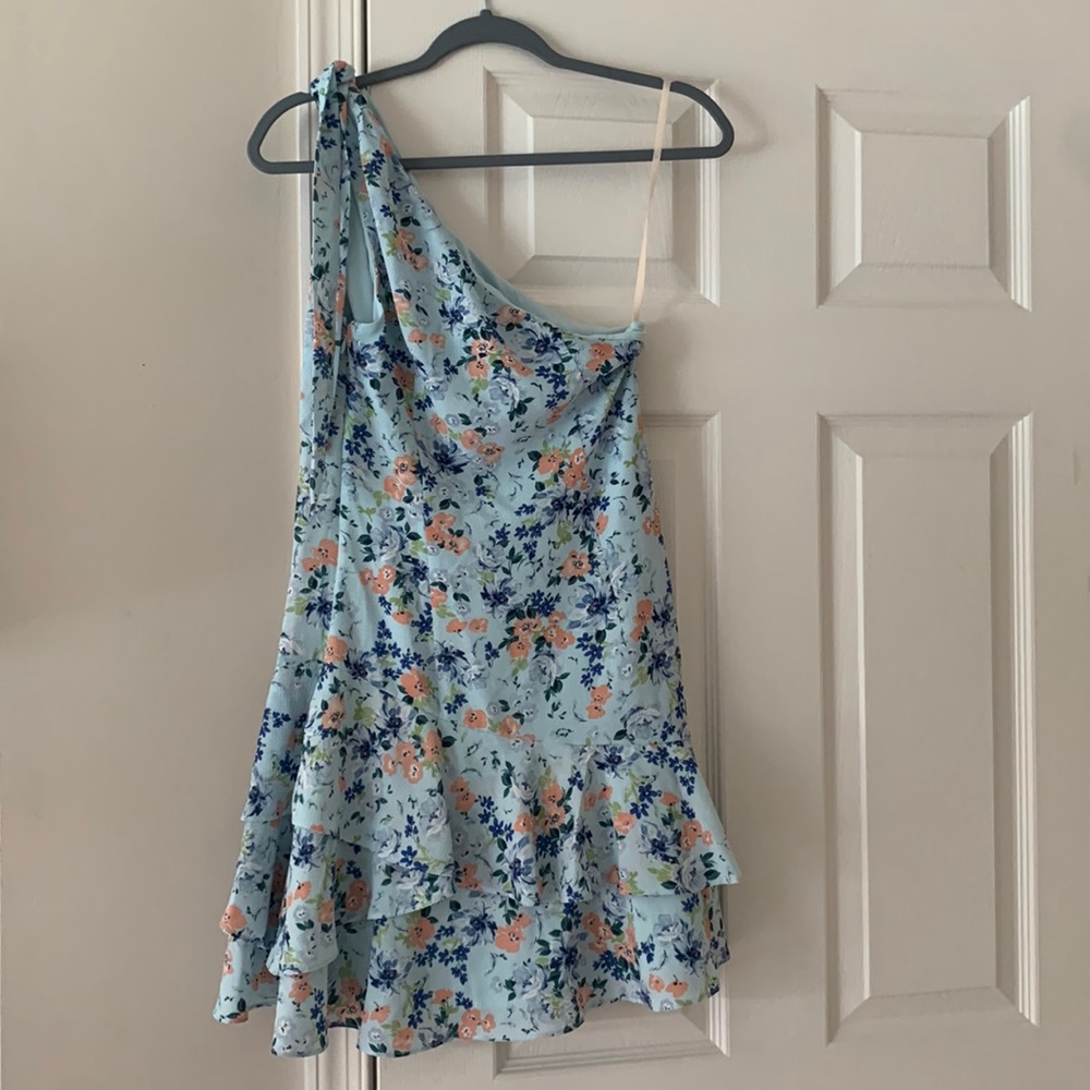 Floral one shoulder dress